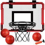 Xucutu Indoor Mini Basketball Hoop for Door - Over The Door Basketball Mini Hoop with 3 Balls, Foldable Basketball Hoop for Wall & Room Basketball Toy Gift for Boy Kids Teens