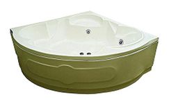 MADONNA Ambassador 5 Ft. Acrylic Corner Whirlpool Bathtub - Ivory