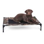 K&H Pet Products Dog Cots Beds for Large Dog- Elevated Outdoor Dog Cot Bed- Raised Dog Hammock Cooling Bed- Washable, Portable Dog Cot- Heavy Duty Durable Metal Frame, Large, Realtree Camo/Black Mesh