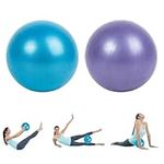 2PCS Soft Pilates Ball, Sports Yoga Ball, Small Exercise Ball 25cm/9.8 inch, Balance Balls for Yoga, Pilates, Abdominal Workouts, Shoulder Therapy, Core Strengthening (Purple, Blue)