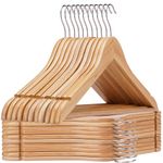 Wooden Hangers 30 Pack Wood Hangers Clothes Hangers Coat Hangers for Closet Natural Coat Hanger,Heavy Duty Hangers,Hangers for Clothes Suit Skirt Pants Natural