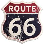 SUDAGEN Route 66 Signs Vintage Road Signs with Polygon Metal Tin Sign for Wall Decor Art 12" x 12" (Route 66)