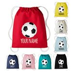 Premium Custom Football Name Personalised Drawstring PE Bag School Gym Kit Kids P.E Sports Swimming (Oxford Navy)