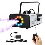 Tengchang 1500W Smoke Fog Machine RGB 9 LED DJ Party Stage Light Wire/Remote Controller