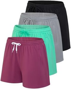 Womens Active Athletic Dri Quick Dry Fit Shorts Gym Running Loose Zipper Pockets Casual Workout Hiking Ladies Lounge Exercise Sweat