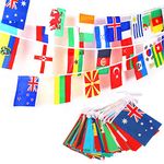 JZK 164ft 50 meters, 200 international country flags bunting world flag banner hanging pennant decorations for World Cup, Olympic Games party