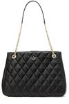 Kate Spade New York Women's Carey Smooth Leather Quilted Tote Bag, Black