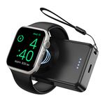 LVFAN Portable Charger for Apple Watch, 4000mAh iWatch Charger Power Bank Battery Pack Magnetic Travel Smartwatch Charger for Apple Watch Series 10 9 8 7 6 5 4 3 2 1 SE Ultra2 Ultra (Black)