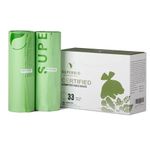 SuperBio Compostable 33 Gallon Garbage Bags, Unscented Strong Large Trash Can Liner, 40 Count, Sturdy Lawn & Leaf Yard Bags. Certified by BPI and OK compost