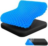 Audasi Gel Seat Cushion, Honeycomb Thick Gel Cushion Pressure Cushions for Bottoms Soft Sitter Cushion Relieving Back Coccyx Pressure Seat Cushions for Car Office Home Wheelchair Chair Kit