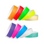 100 WristCo Tyvek Wristbands for Events –, 10-Color Variety Pack – Tamper-Proof Design Prevents Reuse – Premium-Grade Bracelets for Hospital & Medical ID, Party, VIP Identification