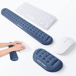 Univo Colors Navy Keyboard Wrist Support and Mouse Wrist Rest Set, Made of Memory Foam Soft Gel, Ergonomic Pad for Computer, Laptop, Mouse, Office, Gaming