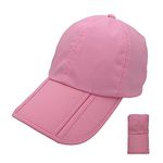 uxcellmo Quick-Dry Waterproof Baseball Cap for Men and Women, Foldable Sun Hat for Golf and Camping, pink, M/L