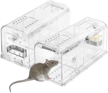 Humane Mouse Trap, No Kill Live Catch and Release Mouse Traps for Small Rat Rodent, Mousetrap Catcher Indoor and Outdoor, Easy to Use & Clean Reusable and Release Mice, 2PCS