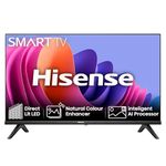 Hisense 32 Inch Smart TV 32A4NTUK - HD Resolution, Natural Colour Enhancer, DTS Virtual:X & Dolby Audio, AI Sports Mode, VIDAA OS with Youtube, Netflix and Disney+ and Freeview Play (2024 Model)