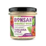 Bonsan Organic Toscana Style Spread 135g, Pack of 6 - Meditteranean Style Vegan Spread - Light & Creamy - Dairy & GMO Free - for Sandwhiches and Dipping