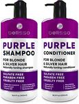 Purple Shampoo and Conditioner Set for Platinum Blonde, Silver, Light, Bleached and Grey Hair - Sulfate and Paraben Free Professional Salon Grade Toner (2 x 16.9 fl oz) – for Women and Men