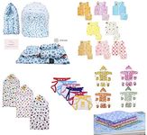 Infantbond 56 in 1 New Born Baby Complete Daily Items Combo(0-6 Months)(Circle) (Polka Blue)