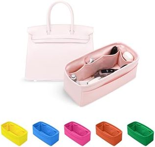 KINGS IN BAG Purse Organizer Insert for Birkin 40, Lightweight & Soft Satin Organizer Insert with Pockets for Woman Bags, Ideal for Travel, Shopping, and Daily Use, Multicolor Options(Pink, BK 40)