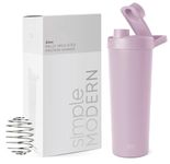 Simple Modern Stainless Steel Shaker Bottle with Ball 24oz | Metal Insulated Cup for Protein Mixes, Shakes and Pre Workout | Rally Collection | Lavender Mist