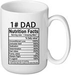 Dad Gift from Daughter Son, 15 OZ Dad Nutrition Facts Mug, Fathers Day Gift for Husband from Wife, Unique Birthday Gift for Daddy, Best Dad Ever Gifts Ideas