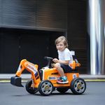 JN Creations 12V Kids Excavator Battery Operated Ride-On JCB Truck (Model JR-816),orange,black