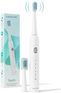 Caresmith SPARK New Rechargeable Electric Toothbrush For Adults | 2 Brush Heads | 5 Operational Modes (White, 1)