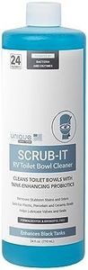 Unique Scrub-It RV Toilet Bowl Cleaner Liquid - Safe to Use on All RV Toilet Types, Septic Safe, Boosts Enzymatic Environment in Black Tank, Lubricates Seals, Squirt-Top Dispenser, 24 Uses (24 oz.)