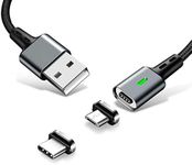 T Tersely Magnetic Charger Cable, 2in1 QC3.0 Quick Charge 1M USB Cable Micro USB Type C Charging for Samsung Galaxy Fold/Flip 4 3, S22 S21 S20 Note 20 Ultra/Plus, Google Pixel 6a/6/7 Pro