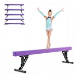 Erreyht Gymnastics Beam, Balance Beam Adjustable Home Gymnastics Equipment, Five Height Adjustable Levels, Faux Suede, Suitable for Outdoors Birthday Gym Training Exercise