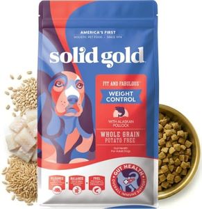 Solid Gold Healthy Weight Management Dry Dog Food for Adult & Senior Dogs - With Pollock, Whole Grain & Probiotics for Gut Health & Digestion Support - Dry Dog Food for Weight Management Support –24LB