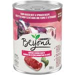 Beyond Natural Wet Dog Food, Farm-Raised Beef & Spinach in Gravy - 354 g Can (12 Pack)