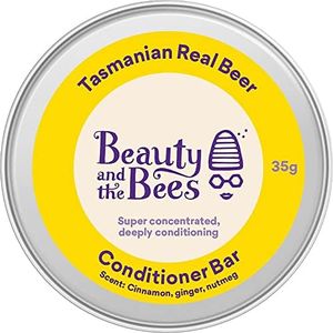 Beauty and the Bees Eco-Friendly Solid Conditioner Bar Real Beer & Honey for Normal Dry Oily or Curly Frizzy Hair | Detangles & Adds Volume | 100% Natural Zero Waste & Sulfate Free | Organic Gourmet Essential Oils & Ingredients Handmade on the Wild Isle Tasmania