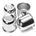 Rheedal 4Pcs 3.19inch Trailer Wheel Center Caps Push Through 3.19" Bore 3.17" Tall Hub Cap for Truck SUV RV Wheel Rim, Chrome Silver Wheel Cover