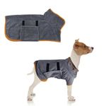 Dog Bathrobe Towel Dog Drying Coat Microfibre Dog Towel Dog Drying Towel Super Absorbent Dog Bathrobe Pet Towels for Puppy Small Dog Pet Bathrobe for Baths Swims Muddy Walks (Grey, XS)