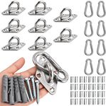 YAIRMIS 8Pack M10 Pad Eye Hooks 304 Stainless Steel Ceiling Hook Ring Hooks