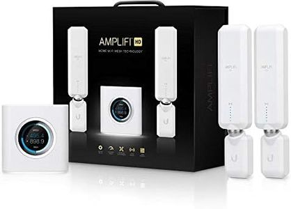 AmpliFi HD WiFi System by Ubiquiti Labs, Seamless Whole Home Wireless Internet Coverage, HD WiFi Router, 2 Mesh Points, 4 Gigabit Ethernet, 1 WAN Port, Ethernet Cable, Replaces Router & WiFi Extenders