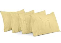 Utopia Bedding Queen Pillow Cases - 4 Pack - Envelope Closure - Soft Brushed Microfiber Fabric - Shrinkage and Fade Resistant Pillow Covers Queen Size 20 X 30 Inches (Queen, Yellow)