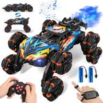 Remote Control Cars, 8WD RC Stunt Car with Gesture Sensing, RC Drift Car with LED Light, Music and Spray, Remote Control Car Toys Gifts for 3-12 Years Old Boys, Indoor and Outdoor Toys for Kids