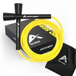 Athverv Adjustable Skipping Rope for Men, Women & Kids – Speed Jump Rope for Exercise Workout & Weight Loss (Sunshine)