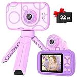 Teslahero Kids Camera Toys for 3-12 Years Old Boys Girls,Children's Camera with Flip-up Lens for Selfie & Video,HD Digital Camera,Christmas Birthday Party Gifts for Child Age 3 4 5 6 7 8 9 (Purple)