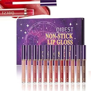 RoseFlower 12 Colors Matte Liquid Lipstick Nude Set, Lip Glosses For Shiny & Plump Lips, Long-Lasting Waterproof Non-Stick Cup Not Fade Velvet Matte Lip Gloss Lipstick Makeup Set For Women/Girl