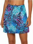 Ekouaer Women's Athletic Golf Skort - Athletic Running Workout Active Skorts Skirts with Shorts Blue Leopard-Print M