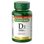 Nature's Bounty Vitamin D3 Pills and Supplement, Helps Support Immune Function, 1000iu, 500 Softgels