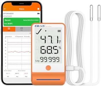 Elitech GSP-6 Bluetooth Data Logger Temperature Humidity for Refrigerator with Shadow Data 100000 Points Export PDF/CSV Report, Pharmacy Vaccine DDL Calibration Certificate, MAX MIN with Dual Probe