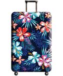 Luggage Cover,Washable Elastic Suitcase Cover Protector Flower, S:Fit 19-20 Inch Luggage