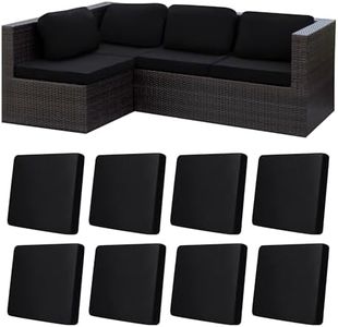 8Pcs Stretch Patio Cushion Covers,Outdoor Couch Covers Replacement,Outdoor Couch & Sofa Slipcovers,for Patio Furniture Cushion Covers,Washable Reusable Furniture Protector (Black, Cover Only)