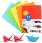 Premier Stationery A4 160 gsm Coloured Card,Activity Card,Coloured Paper a4 for Art & Craft Activities - Assorted Colours Card (Pack of 50 Sheets)