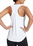 BALEAF Womens Workout Tank Tops Racerback Sleeveless Yoga Tops Athletic Running Shirts Gym Clothes White L