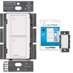 Lutron Caséta Wireless Smart Lighting Switch and Dimmer Kit | PD-6ANS-WH + PD-6WCL-WH